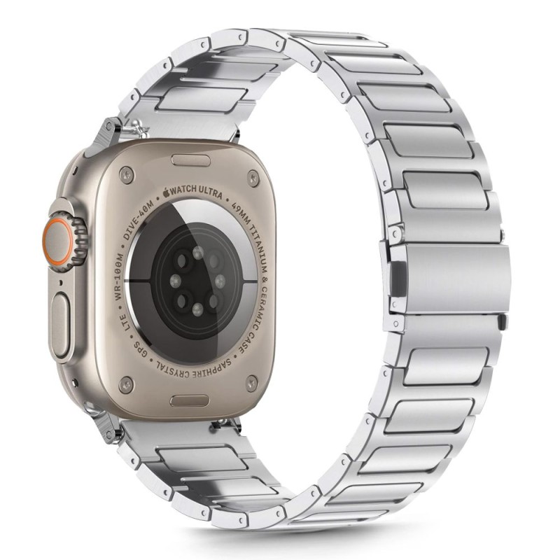 Tech-Protect Stainless Classic метална гривна за Apple Watch 8/9/10/11/SE/Ultra (44/45/46/49 мм) сребриста - Tech-Protect Stainless Classic метална гривна за Apple Watch 8/9/10/11/SE/Ultra (44/45/46/49 мм) сребриста - 5906302370870