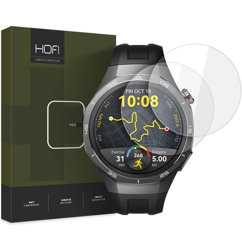 Закалено стъклено защитно покритие Hofi Glass PRO+ (2 бр.) за Huawei Watch GT 5 Pro (46 мм) – Clear - Закалено стъклено защитно покритие Hofi Glass PRO+ (2 бр.) за Huawei Watch GT 5 Pro (46 мм) – Clear - 5906302371174