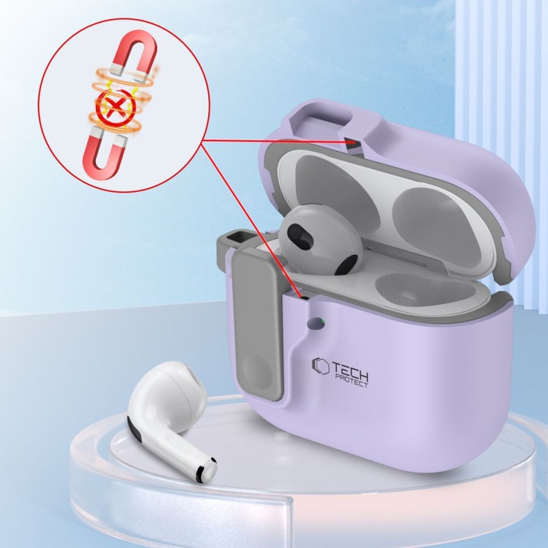 Tech-Protect Slim Hook кейс за Apple AirPods 4 лавандула - Tech-Protect Slim Hook кейс за Apple AirPods 4 лавандула - 5906302371181