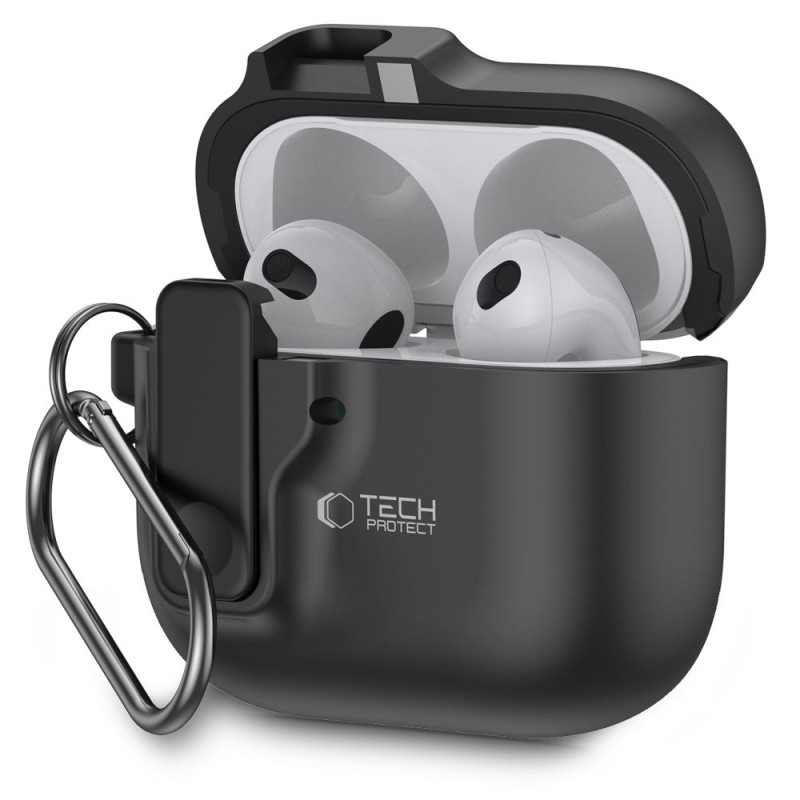 TECH-PROTECT SLIM HOOK Калъф за Apple AirPods 4 Черен - TECH-PROTECT SLIM HOOK Калъф за Apple AirPods 4 Черен - 5906302371198