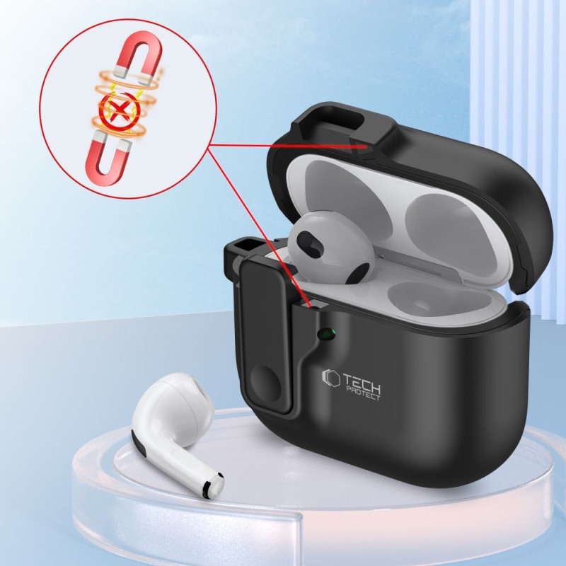 TECH-PROTECT SLIM HOOK Калъф за Apple AirPods 4 Черен - TECH-PROTECT SLIM HOOK Калъф за Apple AirPods 4 Черен - 5906302371198