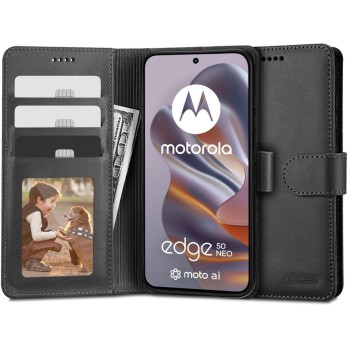 TECH-PROTECT Wallet калъф за Motorola Edge 50 NEO / 60 NEO (черен)