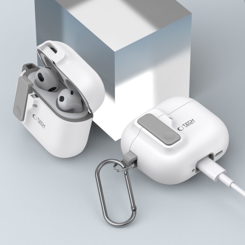 TECH-PROTECT SLIM HOOK за Apple AirPods 4, бял - 5906302371662