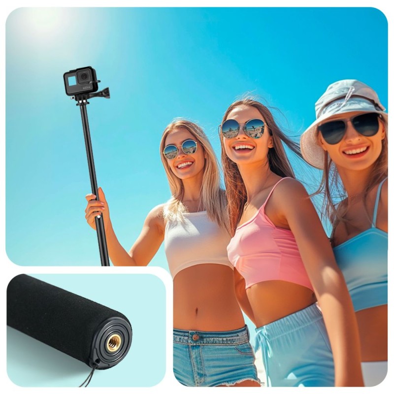 TECH-PROTECT GA100 Монопод & Selfie стик за GoPro / DJI / Insta360 BLACK - 5906302371747