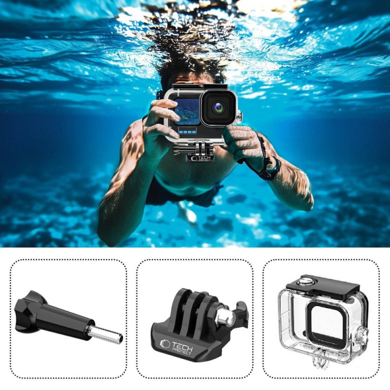 Tech-Protect GA200 Водоустойчив калъф за GoPro Hero 9/10/11/12/13 CLEAR - Tech-Protect GA200 Водоустойчив калъф за GoPro Hero 9/10/11/12/13 CLEAR - 5906302371785
