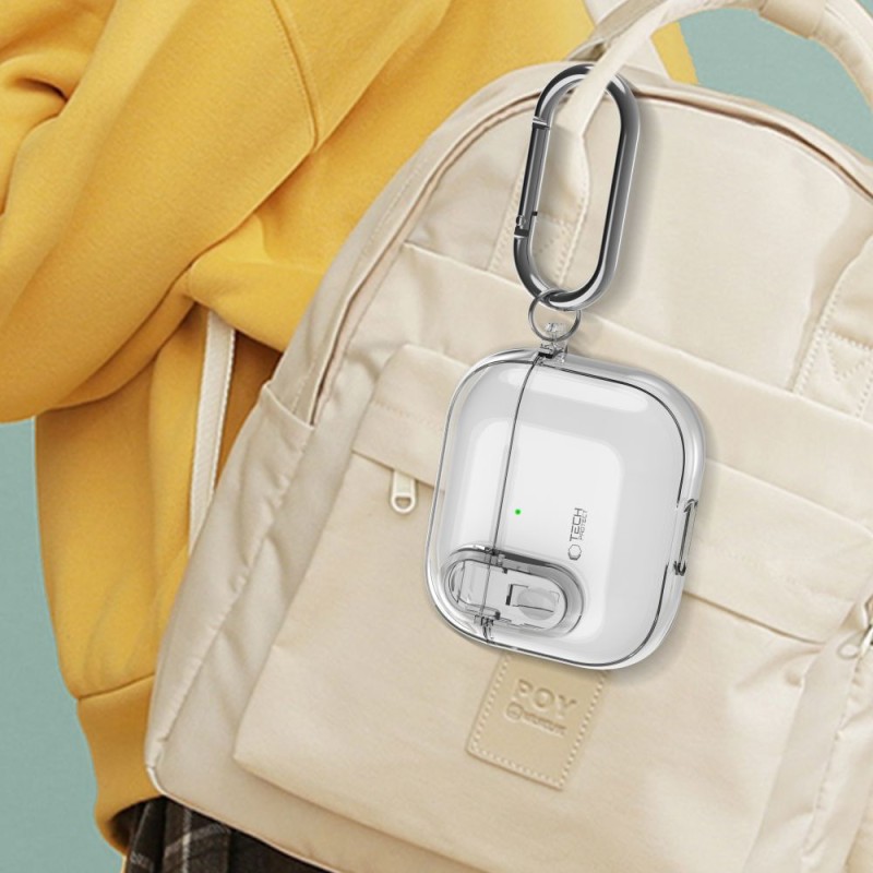 TECH-PROTECT SLIM HOOK калъф за Apple AirPods 4 прозрачен - TECH-PROTECT SLIM HOOK калъф за Apple AirPods 4 прозрачен - 5906302371792
