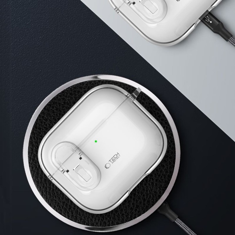 TECH-PROTECT SLIM HOOK калъф за Apple AirPods 4 прозрачен - TECH-PROTECT SLIM HOOK калъф за Apple AirPods 4 прозрачен - 5906302371792