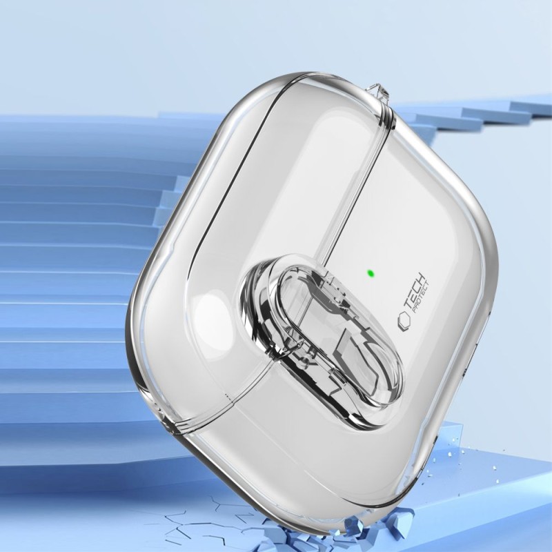 Tech-Protect Slim Hook калъф за Apple AirPods Pro 1 / 2 – прозрачен - Tech-Protect Slim Hook калъф за Apple AirPods Pro 1 / 2 – прозрачен - 5906302371808