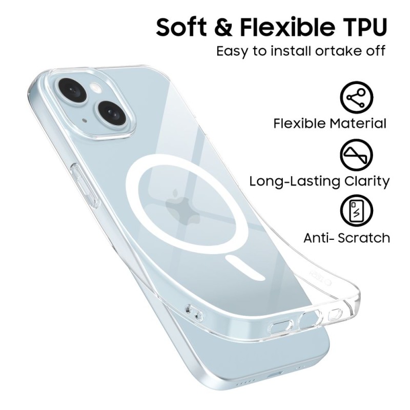 TECH-PROTECT FLEXAIR MAGSAFE за iPhone 15 – прозрачно - 5906302371853