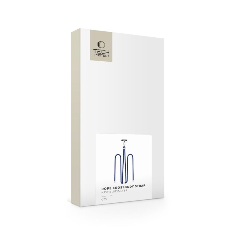 TECH-PROTECT C7S ремък за носене през рамо (rope) Navy Blue/Silver - 5906302371969