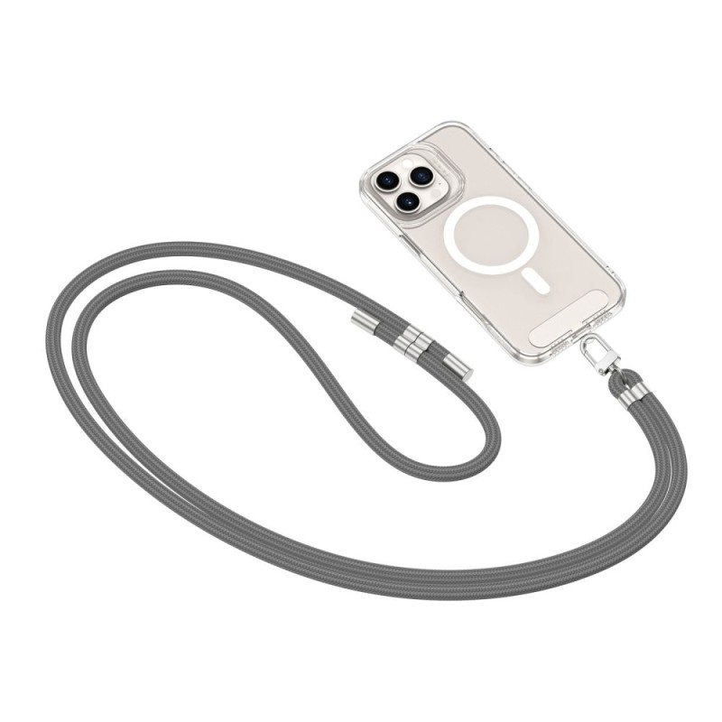 Tech-Protect C7S Сейфтроп презрамка за телефон с въже Crayon Grey/Silver - 5906302371983