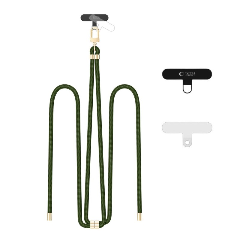 TECH-PROTECT C7S ПРЕЗРАМЕНЕН ПРЪСТЕНЕН КОЛАН (ROPE) HUNTER GREEN/GOLD - TECH-PROTECT C7S ПРЕЗРАМЕНЕН ПРЪСТЕНЕН КОЛАН (ROPE) HUNTER GREEN/GOLD - 5906302372003