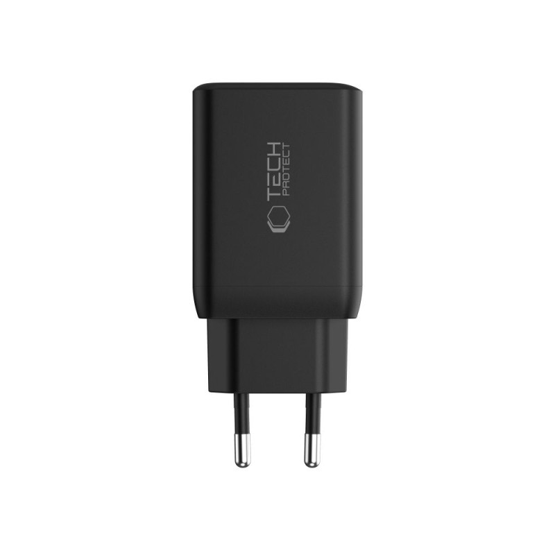 Tech-Protect NC45W-GAN 2-портова мрежова зарядна PD 45W, черна - Tech-Protect NC45W-GAN 2-портова мрежова зарядна PD 45W, черна - 5906302372386