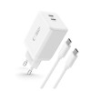 TECH-PROTECT NC45W-GAN 2-портово мрежово зарядно PD 45W + USB-C кабел (бяло) - TECH-PROTECT NC45W-GAN 2-портово мрежово зарядно PD 45W + USB-C кабел (бяло) - 5906302372409