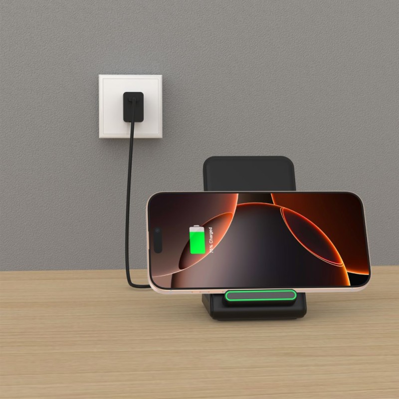 TECH-PROTECT QI15W-A40 безжично зарядно 15W Черно - TECH-PROTECT QI15W-A40 безжично зарядно 15W Черно - 5906302372430