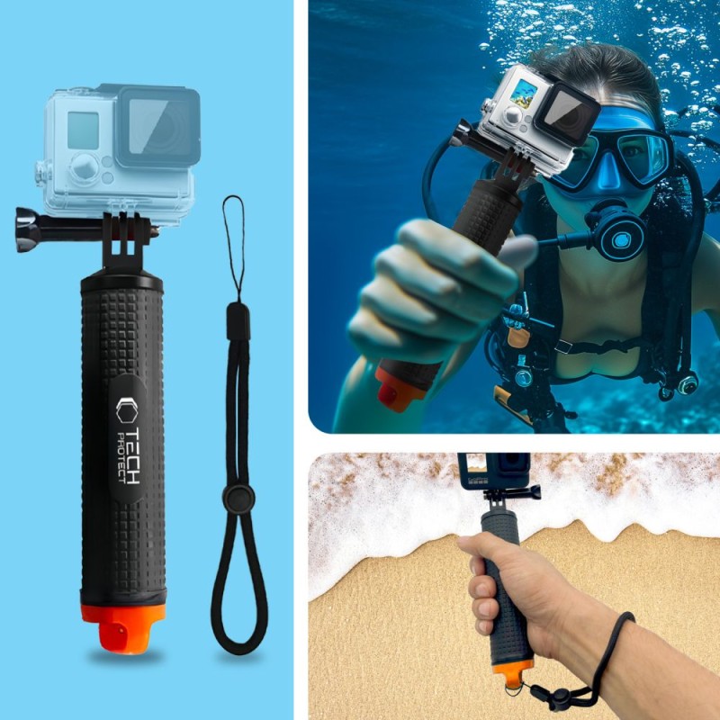 TECH-PROTECT GA100 Плаваща ръкохватка за ръка GoPro / DJI / Insta360 BLACK - TECH-PROTECT GA100 Плаваща ръкохватка за ръка GoPro / DJI / Insta360 BLACK - 5906302372447