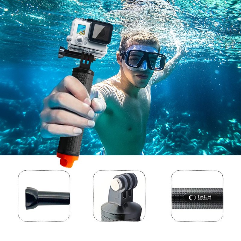 TECH-PROTECT GA100 Плаваща ръкохватка за ръка GoPro / DJI / Insta360 BLACK - TECH-PROTECT GA100 Плаваща ръкохватка за ръка GoPro / DJI / Insta360 BLACK - 5906302372447