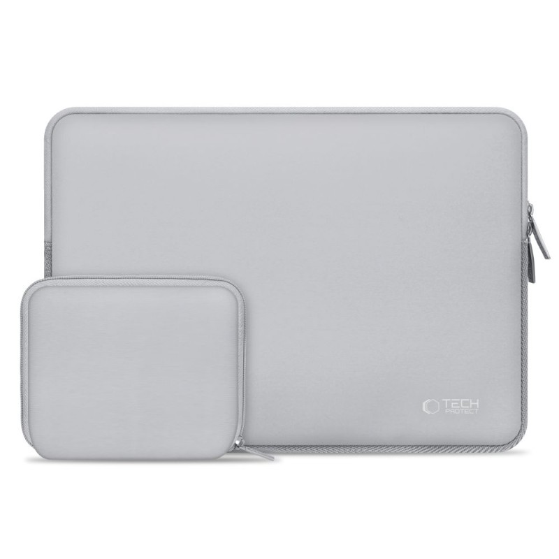 TECH-PROTECT NEOSLIM Калъф за лаптоп 13-14″ Crayon Grey (с допълнителна мини чантичка) - TECH-PROTECT NEOSLIM Калъф за лаптоп 13-14″ Crayon Grey (с допълнителна мини чантичка) - 5906302374892