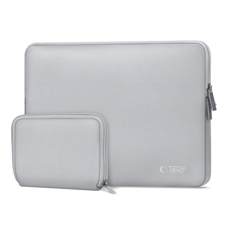 TECH-PROTECT NEOSLIM Калъф за лаптоп 13-14″ Crayon Grey (с допълнителна мини чантичка) - TECH-PROTECT NEOSLIM Калъф за лаптоп 13-14″ Crayon Grey (с допълнителна мини чантичка) - 5906302374892