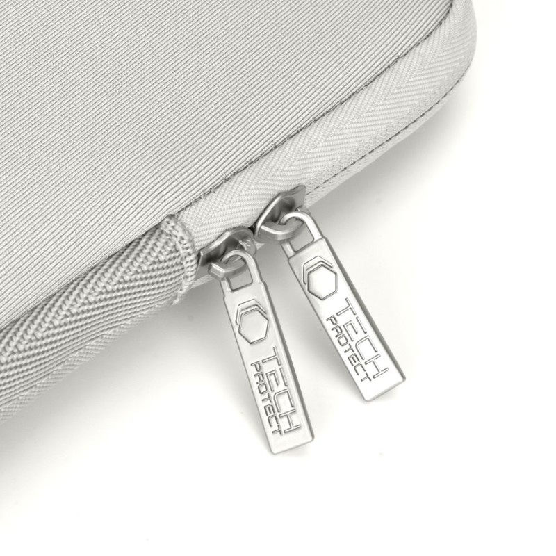 Tech-Protect NeoSlim калъф за лаптоп 15-16 инча, Crayon Grey (в комплект с мини чанта) - Tech-Protect NeoSlim калъф за лаптоп 15-16 инча, Crayon Grey (в комплект с мини чанта) - 5906302374977