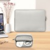 Tech-Protect NeoSlim калъф за лаптоп 15-16 инча, Crayon Grey (в комплект с мини чанта) - Tech-Protect NeoSlim калъф за лаптоп 15-16 инча, Crayon Grey (в комплект с мини чанта) - 5906302374977