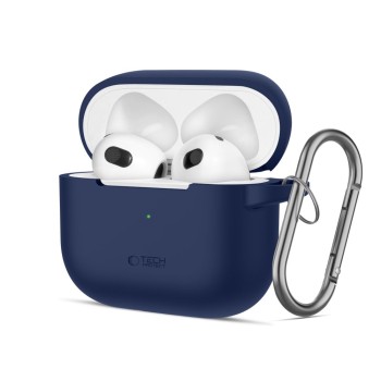 TECH-PROTECT Силиконов калъф с карабинер Apple AirPods 3 Navy Blue
