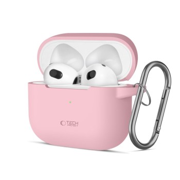 TECH-PROTECT силиконов калъф с карабинер за Apple AirPods 3 Dusty Pink