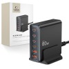 Tech-Protect DC80W-GAN Desktop зарядно с 6 порта PD 80W / QC3.0 черно - 5906302375448