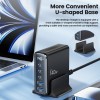 Tech-Protect DC140W-GAN настолно зарядно с 5 порта, PD 140W / QC3.0, черно - Tech-Protect DC140W-GAN настолно зарядно с 5 порта, PD 140W / QC3.0, черно - 5906302375455