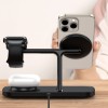 TECH-PROTECT QI15W-A45 3в1 магнитна MagSafe безжична зарядна станция Black - TECH-PROTECT QI15W-A45 3в1 магнитна MagSafe безжична зарядна станция Black - 5906302375608