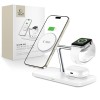 TECH-PROTECT QI15W-A45 3в1 магнитно MagSafe безжично зарядно бяло - TECH-PROTECT QI15W-A45 3в1 магнитно MagSafe безжично зарядно бяло - 5906302375615