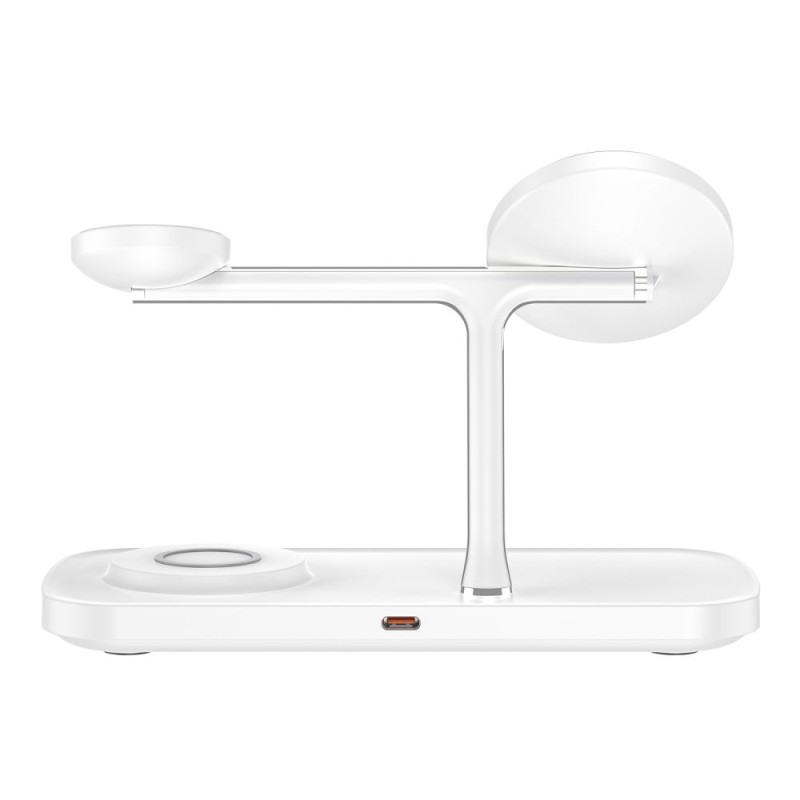 TECH-PROTECT QI15W-A45 3в1 магнитно MagSafe безжично зарядно бяло - TECH-PROTECT QI15W-A45 3в1 магнитно MagSafe безжично зарядно бяло - 5906302375615