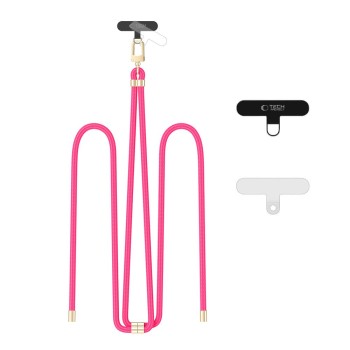 TECH-PROTECT C7S каишка за телефон ROPE crossbody HOT PINK/GOLD