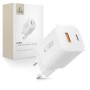 Tech-Protect NCM33 2-портова мрежова зарядна PD 33W / QC3.0 бяла