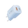 TECH-PROTECT NCM33 2-портов мрежов зарядeн адаптер PD 33W / QC3.0, бебешко син - 5906302375769