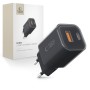 Tech-Protect NCM33 двупортово мрежово зарядно PD 33W / QC3.0 (черно)