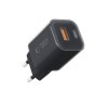 Tech-Protect NCM33 двупортово мрежово зарядно PD 33W / QC3.0 (черно) - Tech-Protect NCM33 двупортово мрежово зарядно PD 33W / QC3.0 (черно) - 5906302375783