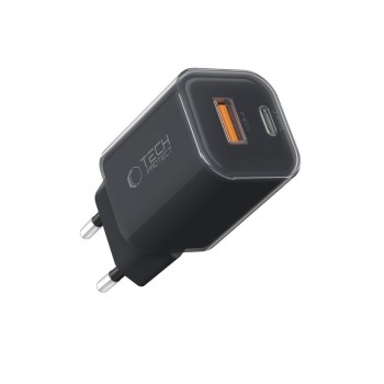 Tech-Protect NCM33 двупортово мрежово зарядно PD 33W / QC3.0 (черно) Tech-Protect NCM33 двупортово мрежово зарядно PD 33W / QC3.0 (черно)