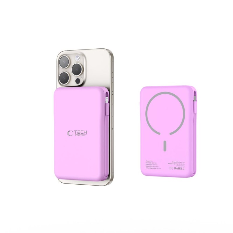 Tech-Protect PB31 LifeMag MagSafe power bank 10000 mAh лавандула - Tech-Protect PB31 LifeMag MagSafe power bank 10000 mAh лавандула - 5906302375820