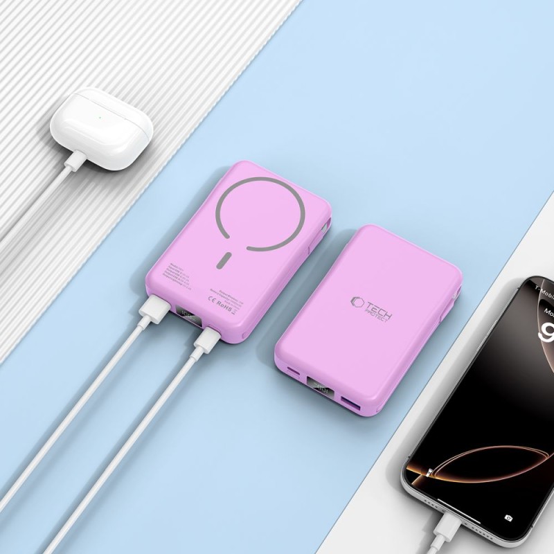 Tech-Protect PB31 LifeMag MagSafe power bank 10000 mAh лавандула - Tech-Protect PB31 LifeMag MagSafe power bank 10000 mAh лавандула - 5906302375820