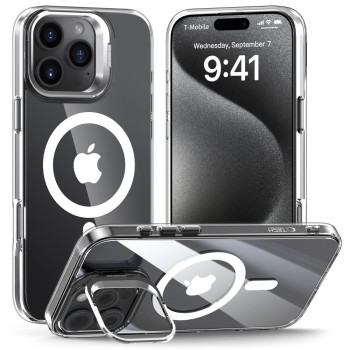 TECH-PROTECT Magstand MagSafe кейс за iPhone 16 Pro прозрачен