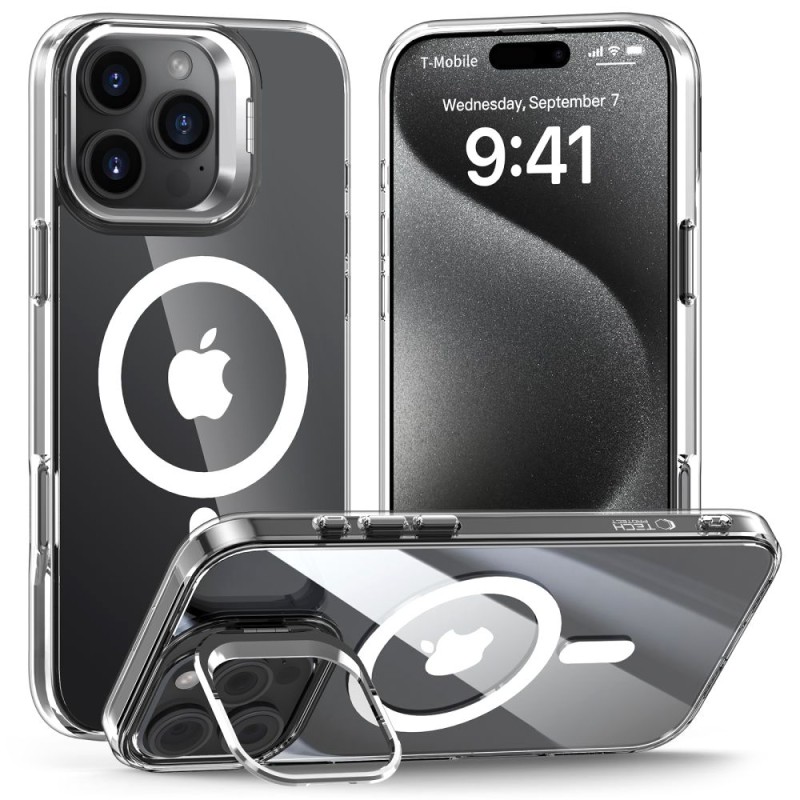 TECH-PROTECT Magstand MagSafe кейс за iPhone 16 Pro прозрачен - TECH-PROTECT Magstand MagSafe кейс за iPhone 16 Pro прозрачен - 5906302375844