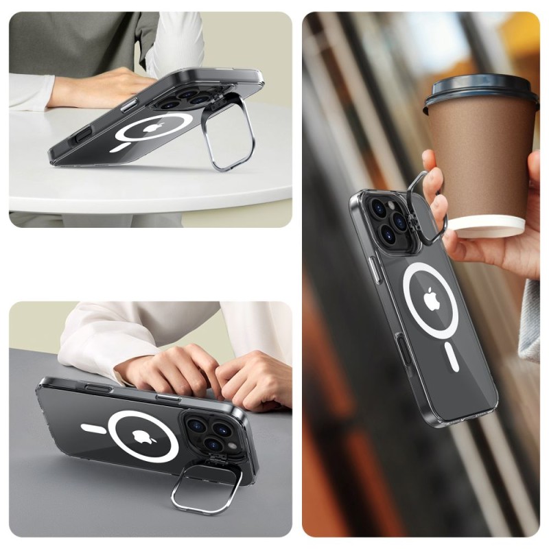 TECH-PROTECT Magstand MagSafe кейс за iPhone 16 Pro прозрачен - TECH-PROTECT Magstand MagSafe кейс за iPhone 16 Pro прозрачен - 5906302375844