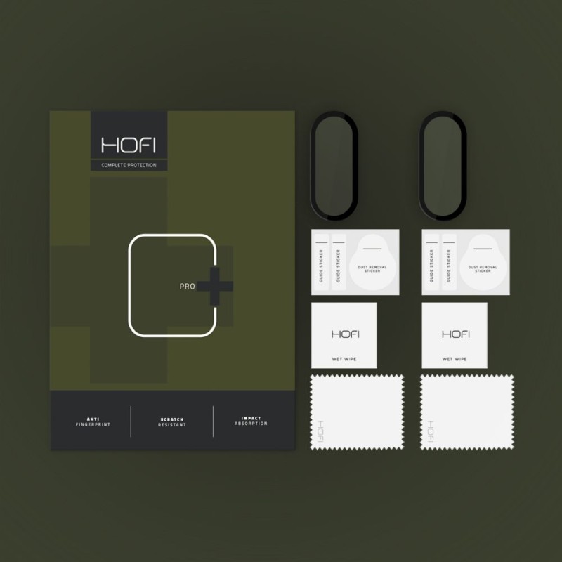 HOFI Hybrid Pro+ хибридно стъкло 2-пак за Xiaomi Smart Band 9 / 9 NFC (Black) – 45x19mm - 5906302375868