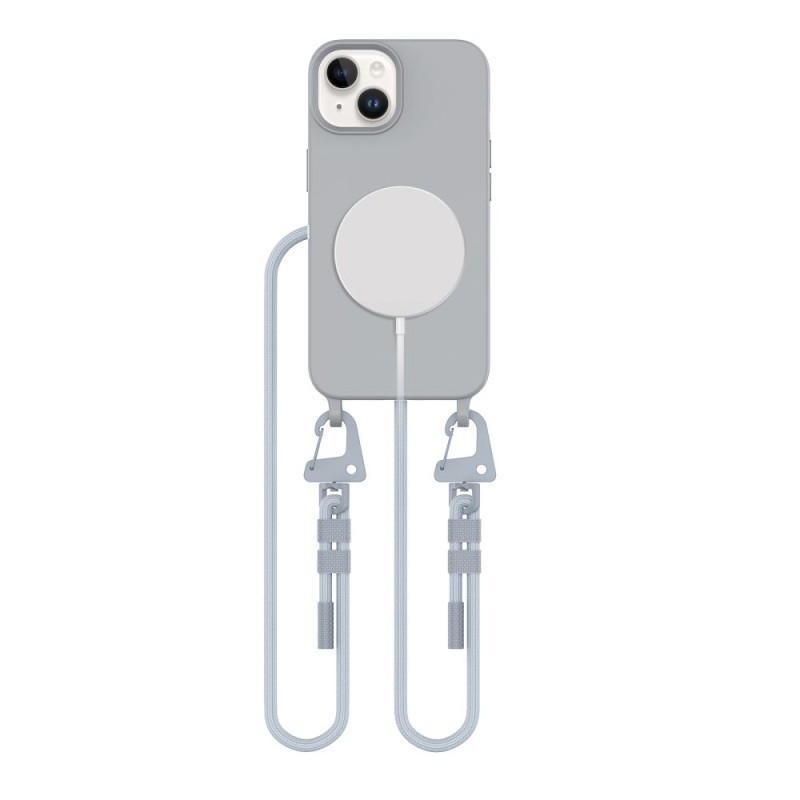 Tech-Protect Magnecklace MagSafe за iPhone 14, Crayon Grey - Tech-Protect Magnecklace MagSafe за iPhone 14, Crayon Grey - 5906302376049