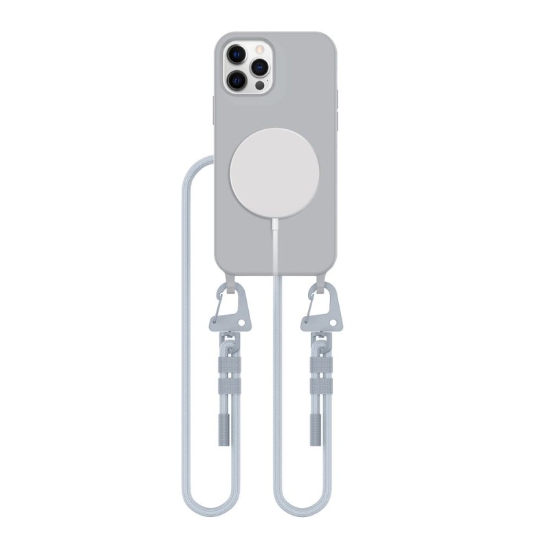 Tech-Protect Magnecklace MagSafe за iPhone 12 / 12 Pro, Crayon Grey - Tech-Protect Magnecklace MagSafe за iPhone 12 / 12 Pro, Crayon Grey - 5906302376148