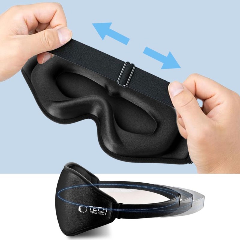TECH-PROTECT EYESHADE Маска за сън MATTE BLACK - TECH-PROTECT EYESHADE Маска за сън MATTE BLACK - 5906302376162