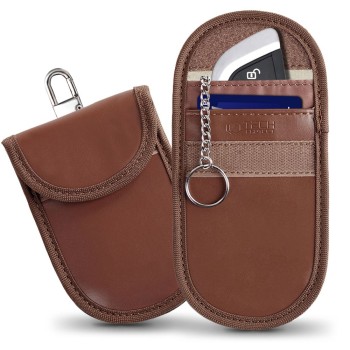 Калъф (клетка) на Фарадей Tech-Protect KLR100 Pouch за безконтактен ключ RFID блокер – еспресо