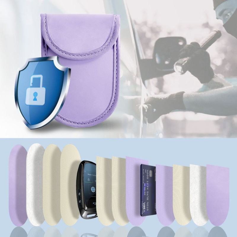 Клатка (Фарадеева) Tech-Protect KLR100 Pouch за безключов RFID сигнал блокер, лавандула - 5906302376209