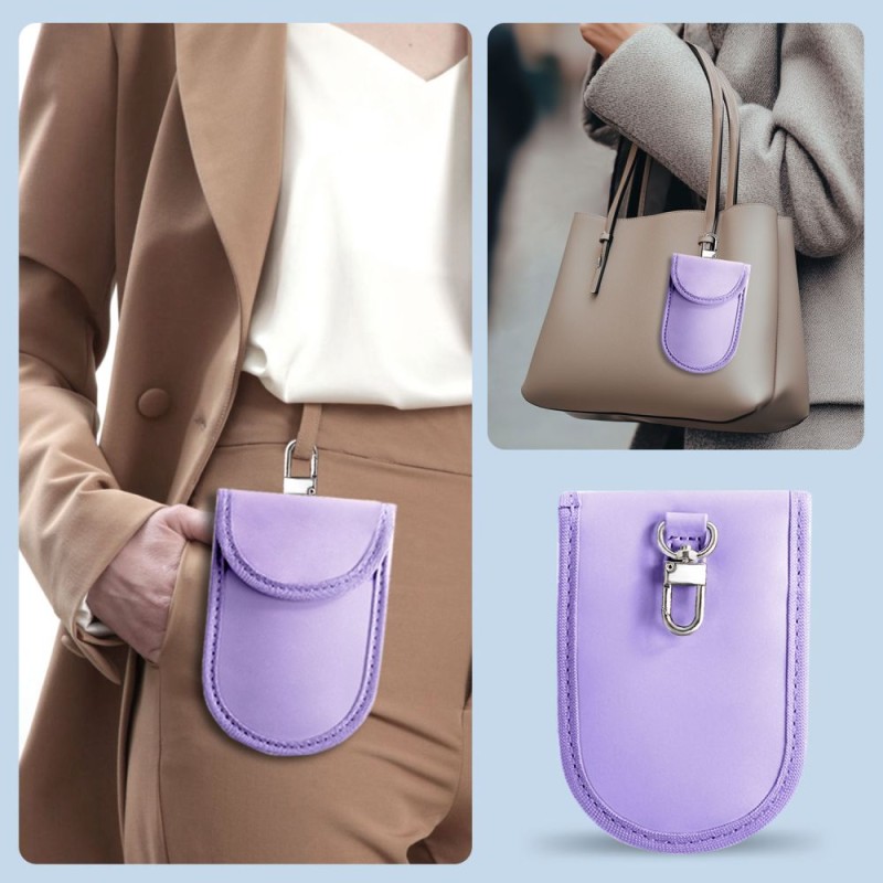 Клатка (Фарадеева) Tech-Protect KLR100 Pouch за безключов RFID сигнал блокер, лавандула - 5906302376209